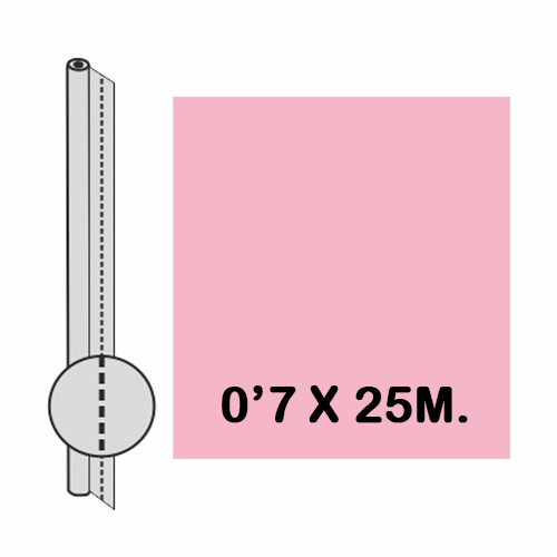 ROLLO CELOFAN 0'7X25M TREPANADO ROSA