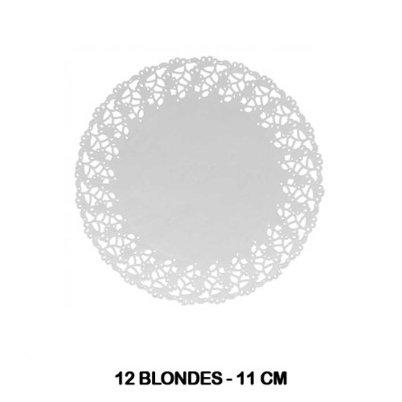 PAQ. 12 BLONDAS PAPEL 11CM COLOR BLANCO