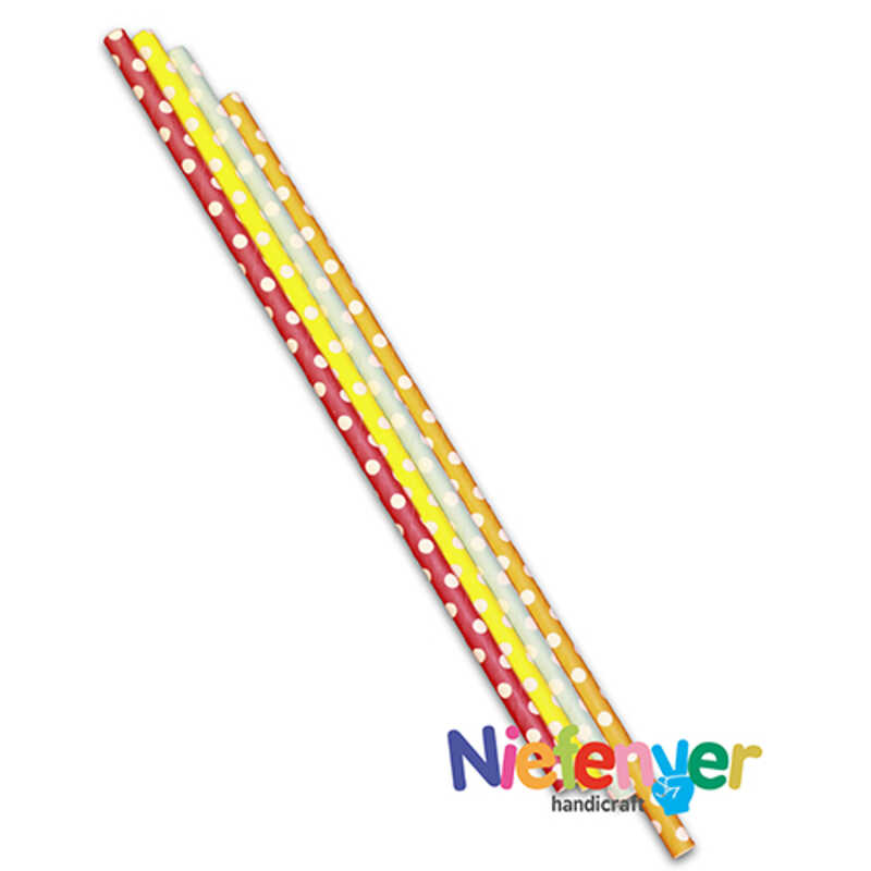 PACK 25 PAJITAS DE PAPEL 20CM. LUNARES