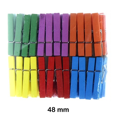 PAQ. 48 PINZAS 48X7MM COLORES VARIADOS