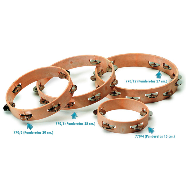 PANDERETA 20CM. ARO CON 6 PARES SONAJAS
