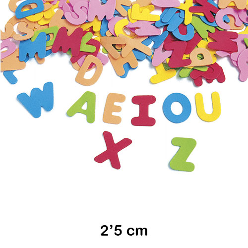 PAQUETE 150 LETRAS 2'5CM FOAMY COLORES