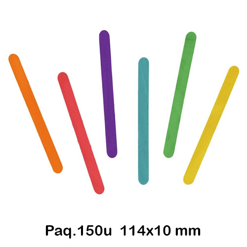 PAQ. 150 PALOS HELADOS MEDIANOS COLORES