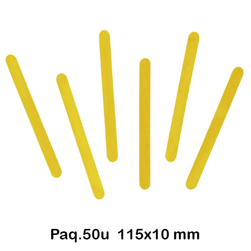 PAQ. 50 PALOS HELADO MEDIANOS AMARILLOS