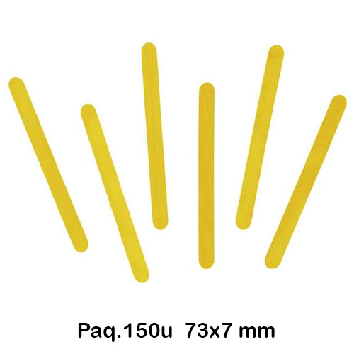 PAQ. 150 PALOS HELADO PEQUEÑOS AMARILLO