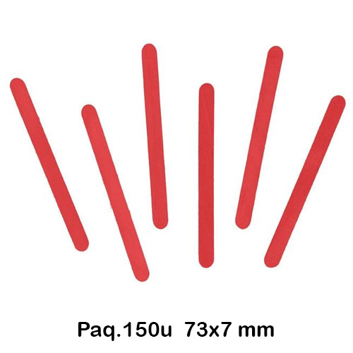 PAQ. 150 PALOS HELADO PEQUEÑOS ROJOS