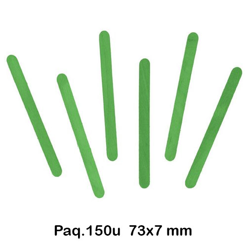 PAQ. 150 PALOS HELADO PEQUEÑOS VERDE
