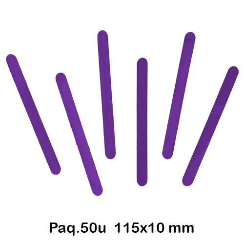 PAQ. 50 PALOS HELADO MEDIANOS VIOLETA
