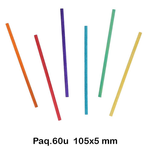 PAQ 60 PALOS CILINDRICOS 150X5MM COLORE