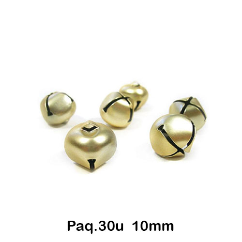 PAQ. 30 CASCABELES 10MM DORADOS