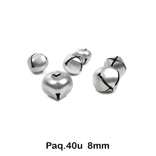 PAQ. 40 CASCABELES 8MM PLATEADOS