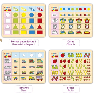 SET 4 ENCAJES MADERA LOGICA PLAY