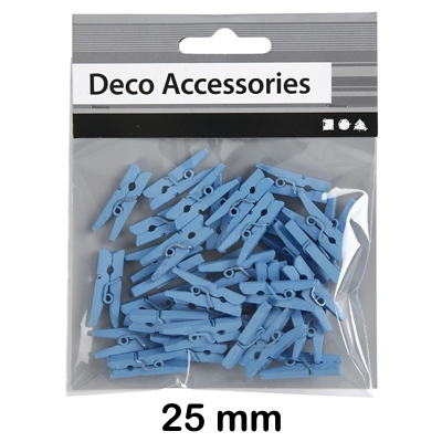 PAQ.36 MINI PINZAS 25MM MADERA AZUL