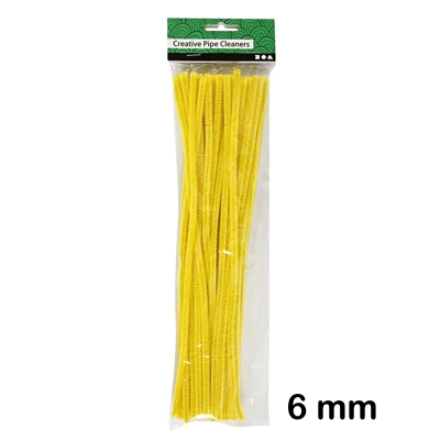 PAQUETE 50 LIMPIAPIPAS 6MM AMARILLO