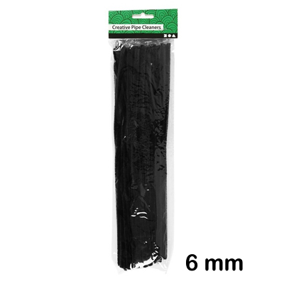 PAQUETE 50 LIMPIAPIPAS 6MM NEGRO