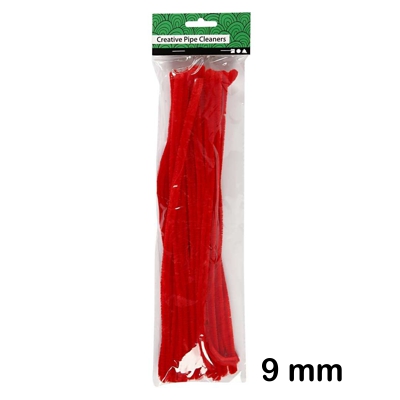 PAQUETE 25 LIMPIAPIPAS 9MM ROJO