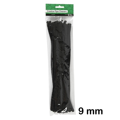 PAQUETE 25 LIMPIAPIPAS 9MM NEGRO