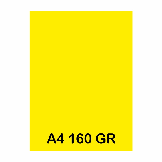 PAQ 250H. A4 160GR AMARILLO CANARIO CY3