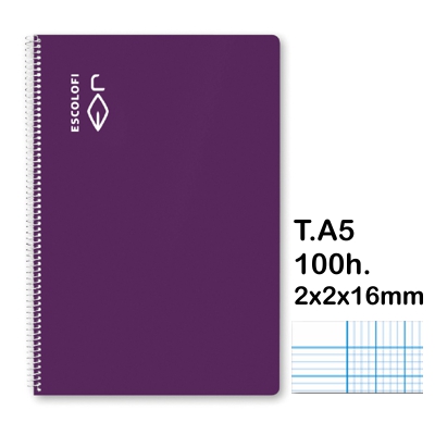 LIBRETA T.4 2X2X16MM 100 HOJAS LILA
