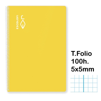 LIBRETA T.FOLIO 5X5MM C/M 100H AMARILLO