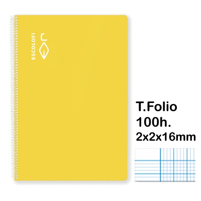 LIBRETA T.FOLIO 2X2X16MM 100H. AMARILLO