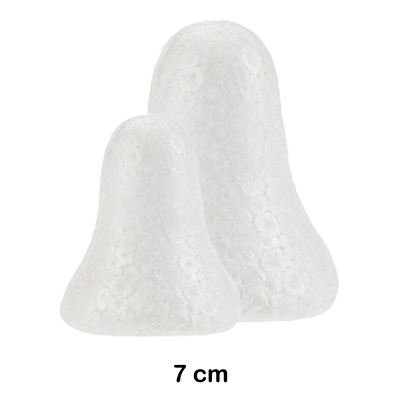 PAQ. 6 CAMPANAS POREXPAN BLANCO 7CM