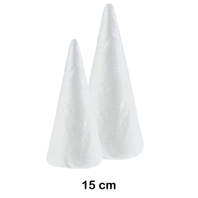 PAQ.3 CONOS POREXPAN BLANCO 15CM