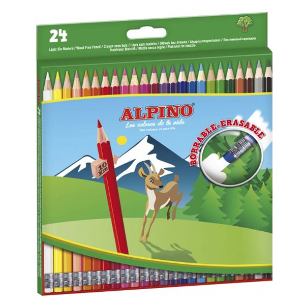 CAJA 24 LAPICES COLORES BORRABLES ALPIN