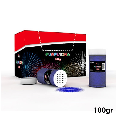 BOTE 100GR. PURPURINA AZUL TIPO SALERO