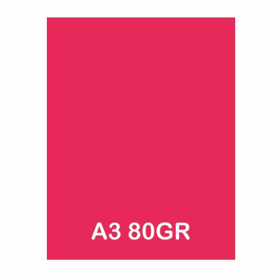 PAQUETE 250H PAPEL A3 80GR FUCSIA