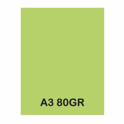 PAQUETE 250H PAPEL A3 80GR VERDE FLOJO
