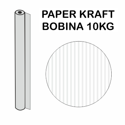 BOBINA KRAFT COLOR BLANCO 1MX10KG