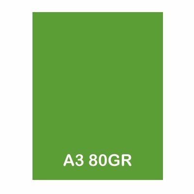 PAQUETE 250H PAPEL A3 80GR VERDE VIVO