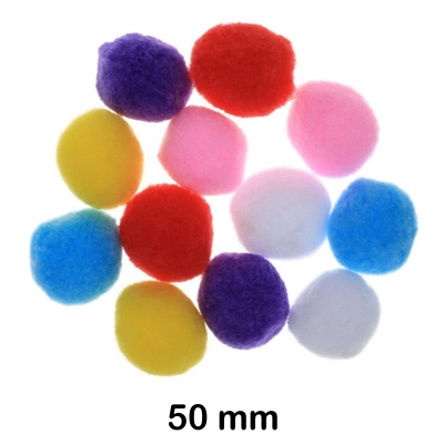 PAQUETE 50 POMPONES 50MM COLORES VARIAD
