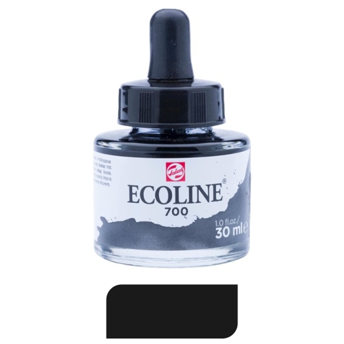 ACUARELA LIQUIDA 30ML NEGRA 700 ECOLINE