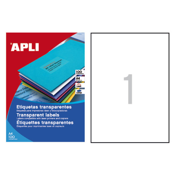 PACK 20H ETIQUETAS TRANS. 210X297MM