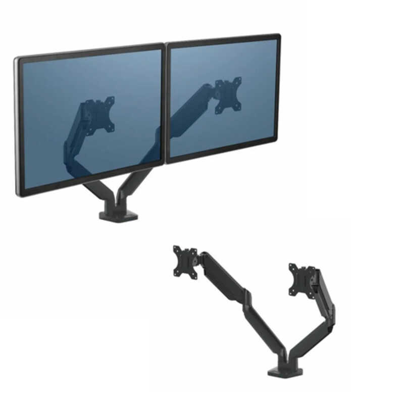 Brazo monitores doble 2 pantallas Fellowes Platinum negro