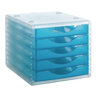 MODULO 5 CAJONES AZUL MAR TRANSLUCIDO