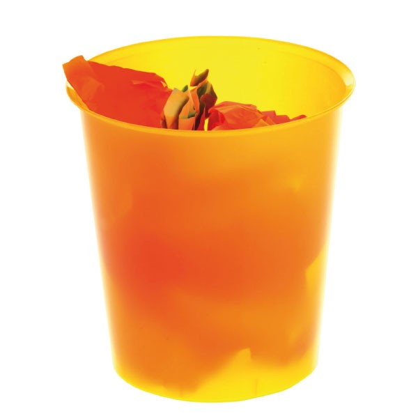 PAPELERA PP NARANJA TRANSLUCIDO 16 L