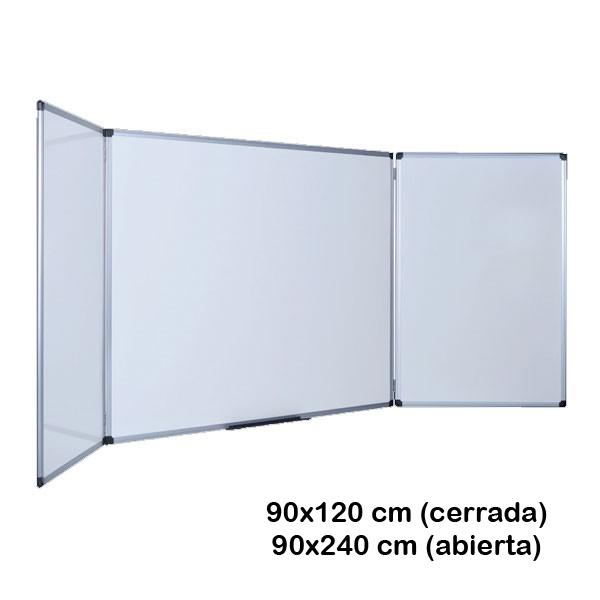 PIZARRA TRIPTICA BLANCA VITRIF. 90X240CM