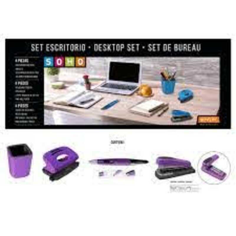 SET ESCRITORIO 4 PIEZAS SOHO MORADO