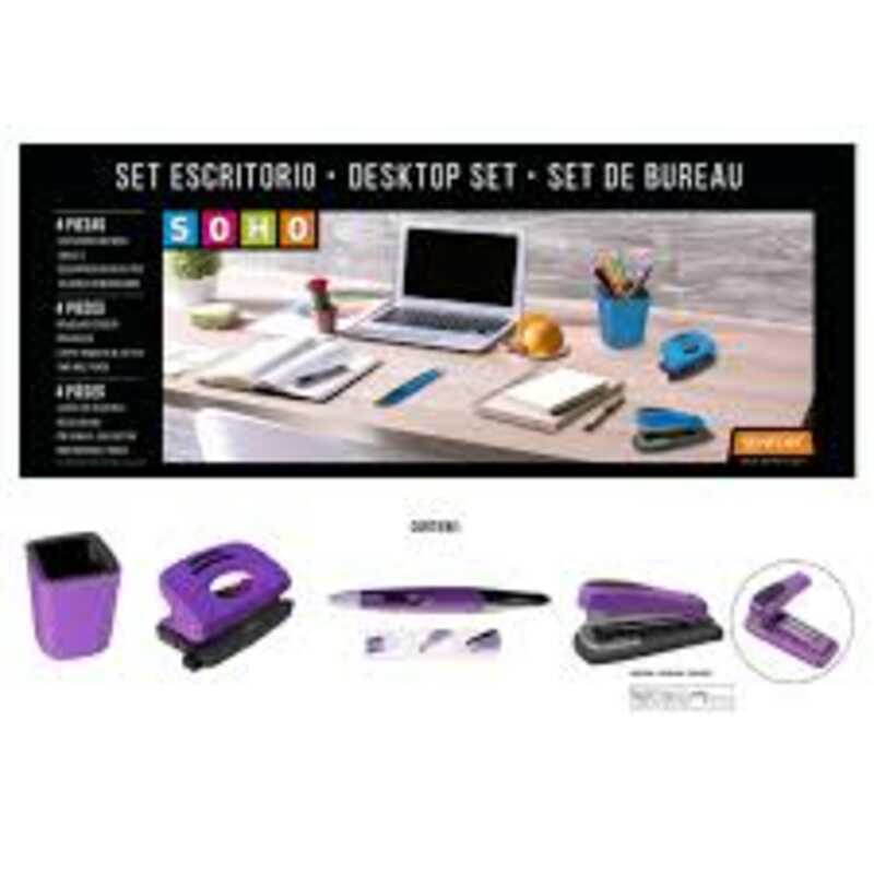 SET ESCRITORIO 6 PIEZAS SOHO MORADO