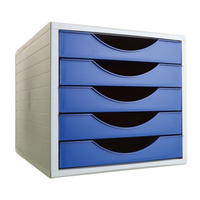 MODULO 5 CAJONES AZUL FUERTE OPACO