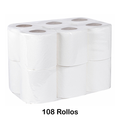 PACK 108 ROLLOS PAPEL HIGIENICO CASA 2H