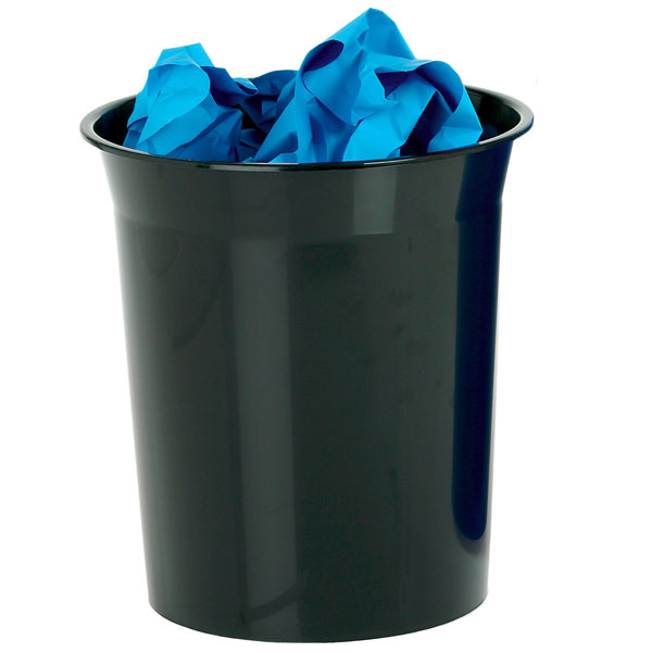 PAPELERA POLIPROPILENO NEGRO 14 LITROS
