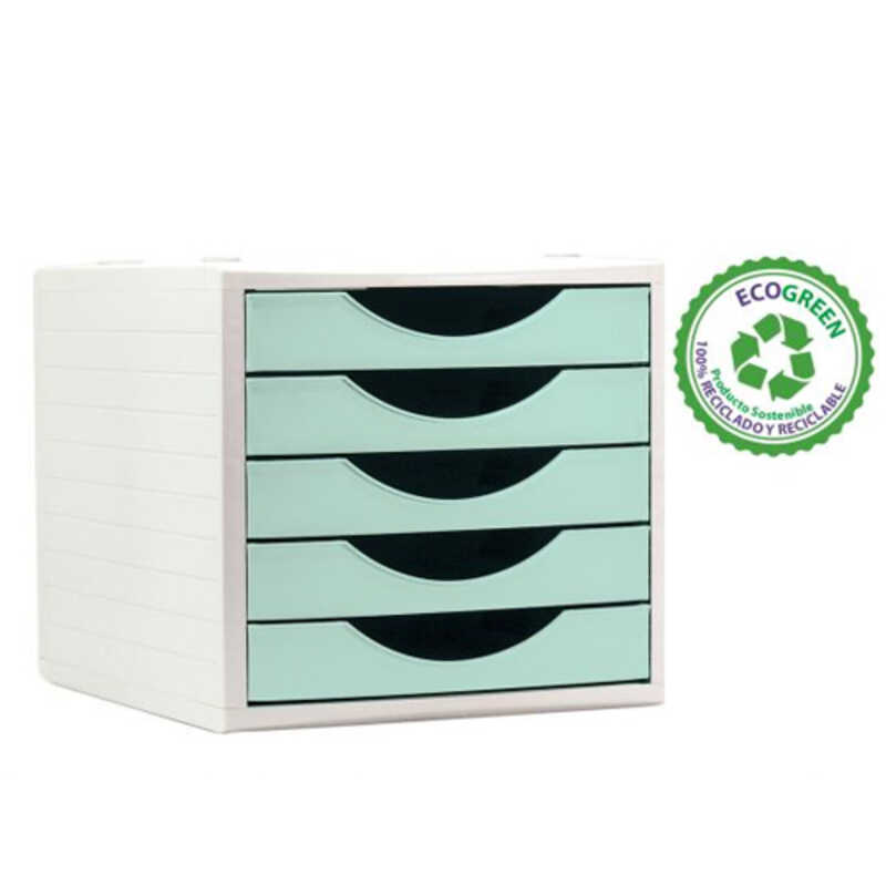 MODULO 5 CAJONES VERDE PASTEL