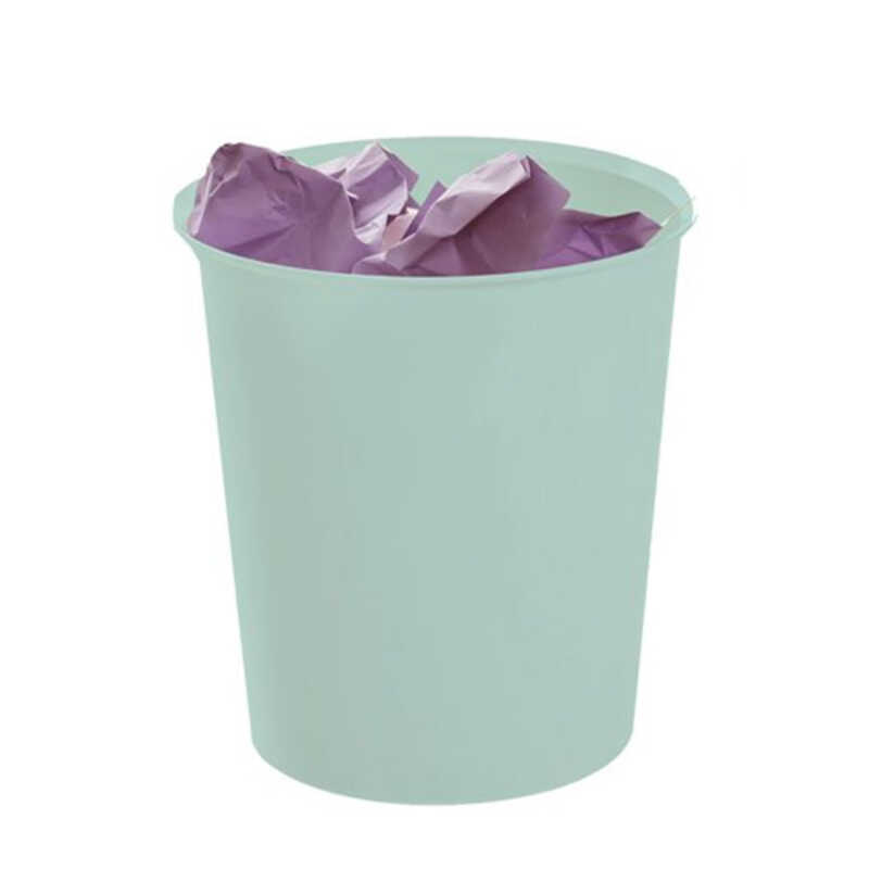 PAPELERA PLASTICO 16L VERDE PASTEL
