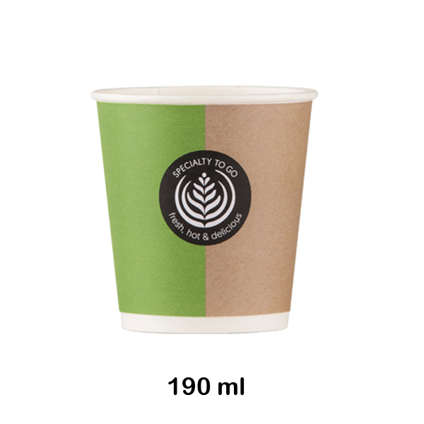 PAQ. 100 VASOS COMPOSTABLES PAPEL 190ML