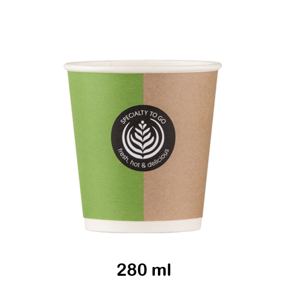 PAQ. 50 VASOS COMPOSTABLES PAPEL 280ML