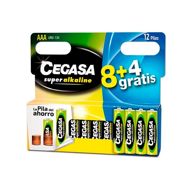 PILA 1.5V AAA CEGASA SUPERALKALINE 8+4